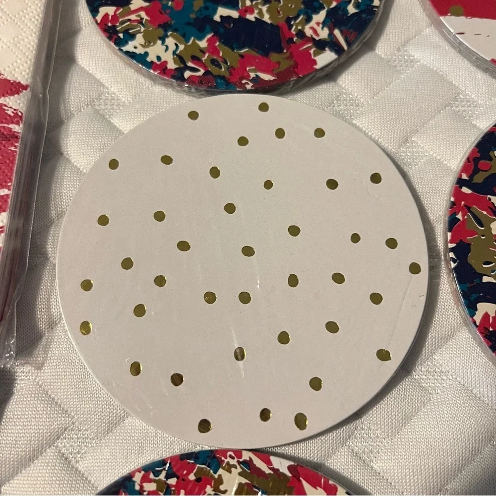 NWT Target Cocktail Napkins Coasters Set Blue Pink White Disposable Tableware‎